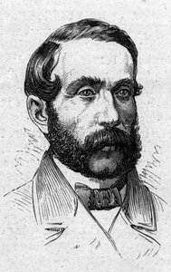 Ritratto di Alfred Mezieres, storico letterario, politico, saggista e accademico francese - Incisione in 