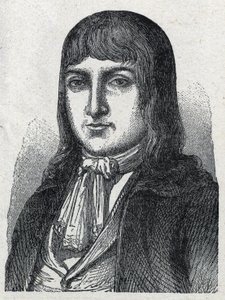 Ritratto di Amateur Jerome Le Bras des Forges, cavaliere di Boishardy, capo chouan della Rivoluzione francese (1762-1795) Incisione del 1889. Collezione privata da French School