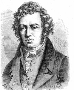 Ritratto di André Marie Ampère (1775 - 1836), fisico francese - in "Album della Scienza; illustri scienziati; Grandi scoperte" 1896 da French School