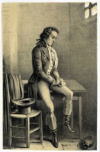 Ritratto di Antoine Barnave (1761-1793), rivoluzionario francese imprigionato - in Galerie historique de la Revolution Française di Albert Maurin, ed. Parigi 1843