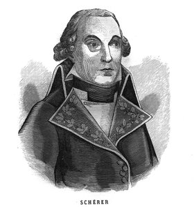 Ritratto di Barthelemy Louis Joseph Scherer (1747-1804), Ministro della Guerra. Incisione in "Le Illustrazioni dell