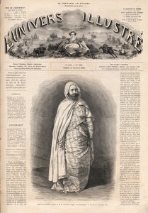 Ritratto di Ben Mahi Ed Din Abd El Kader (1808-1883), Amir di Mascara, leader militare e religioso. da French School