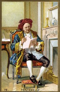 Ritratto di Bernard Le Bouyer (Le Bovier) de Fontenelle (1657-1757). Cromolitografia della fine del XIX secolo. da French School