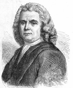 Ritratto di Hermann Boerhaave (1668 - 1738), medico e chimico olandese (sostenitore dello iatromeccanismo) - in "Album della Scienza; studiosi illustri; Grandi scoperte" 1896 da French School