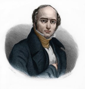 Ritratto di Camille Hyacinthe Odilon Barrot (1791-1873), politico francese. in "LIBRE DES SPEAKERS" di Louis de Cormenin Timon. 1842. Collezione privata. da French School