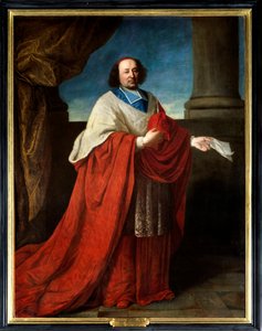 Ritratto del cardinale de Cambout de Coislin, vescovo di Orleans, Priore di Longpont. Dipinto anonimo del XVII secolo da French School