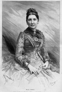Ritratto di Cecile Carnot (nata Dupont-White) (1841-1898), moglie di Sadi Carnot, Presidente della Repubblica Francese. Incisione in "Le Monde Illustré" n.1678 del 25 maggio 1889 da French School