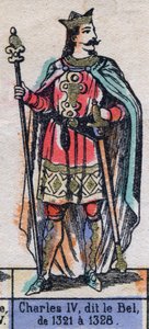 Ritratto di Carlo IV di Francia, detto Carlo il Bello (1294-1328) (dinastia dei Capetingi). Illustrazione fine XIX secolo.
