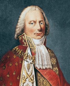 Ritratto di Charles Maurice de Talleyrand Périgord (1754-1838), politico francese - incisione da French School