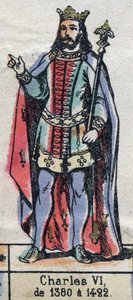 Ritratto di Carlo VI di Francia, conosciuto come Carlo il Beneamato (1368-1422). Illustrazione fine XIX secolo