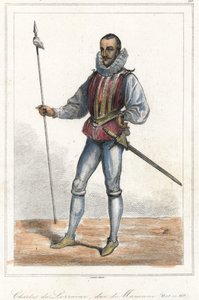 Ritratto di Charles de Lorraine, Duca di Mayenne (1554 - 1611), Principe francese. Dopo Henri, Duca di Guise, fu capo della Lega (1589)