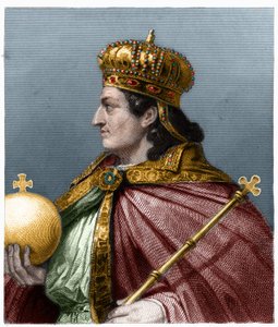 Ritratto di Childeberto II (ca. 570 - 596), Re di Austrasia - in 