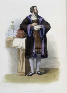 Ritratto di Clement des Marets detto Marot, poeta francese (1496-1544) - in "Le Plutarque francais", Ed. Mennechet da French School