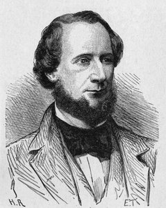Ritratto di Cyrus West Field (1819 - 1892), industriale americano - in "Album della Scienza; illustri studiosi; Grandi scoperte" 1896