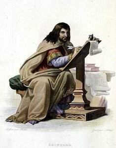 Ritratto di Eginardo (Einhard, Einhart, Einard, 775-840), cronista franco - in 