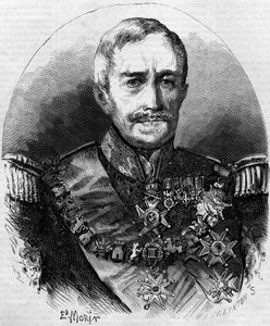 Ritratto di Esprit Victor Elisabeth Boniface de Castellane (1788-1862), maresciallo francese. Incisione in "Le Monde Illustré" n.56 del 1 maggio 1858. da French School