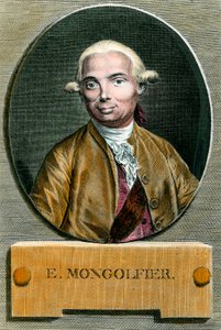 Ritratto di Etienne de Montgolfier (1745 - 1799), inventore della mongolfiera. Incisione del XVIII secolo. Collezione privata. da French School