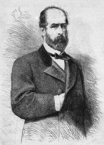 Ritratto di Federico Errazuriz Zanartu, presidente della Repubblica del Cile. Incisione in 