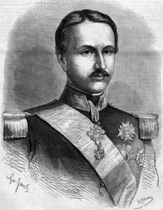 Ritratto di Francesco II (1836-1894), Re di Napoli. Incisione in 