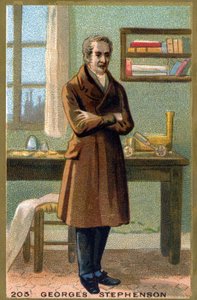 Ritratto di George Stephenson (1781-1848). Cromolitografia della fine del XIX secolo da French School