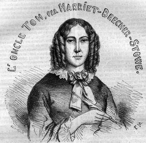 Ritratto di Harriet Beecher Stowe (1811-1896), scrittrice americana, autrice di La capanna dello zio Tom. Incisione del 1852