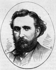 Ritratto di Henri Chapu (1833-1891), scultore francese. Incisione in "Le Monde Illustré" n.890 del 2 maggio 1874