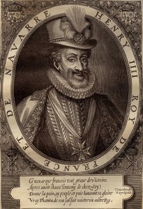 Ritratto di Enrico IV (1553-1610) Re di Francia - incisione del XVII secolo da French School