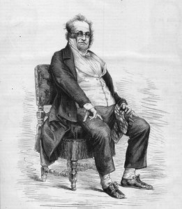 Ritratto di Henry Monnier, drammaturgo, disegnatore e comico francese. È vestito come 