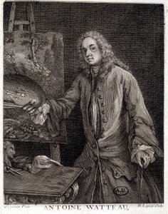 Ritratto di Jean Antoine Watteau (1684-1721), pittore francese - incisione