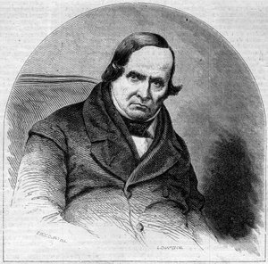 Ritratto di Jean Baptiste (Giovanni Battista) Niccolini (1782-1861), poeta italiano. Incisione in "Le Monde Illustré" n.234 del 5 ottobre