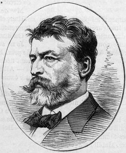 Ritratto di Jean Louis Ernest Meissonnier (1815-1891), pittore francese. Incisione in "Le Monde Illustré" n.890 del 2 maggio 1874 da French School
