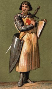 Ritratto di Jean de Joinville (1225 - 1317) cronista francese. Amico e confidente del re Luigi IX, che accompagnò alla VII Crociata. Cromolitografia del XIX secolo.