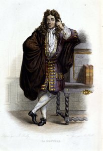 Ritratto di Jean de La Bruyere, scrittore e moralista francese (1645-1696) in Ed. Mennechet, "Le Plutarque francais"