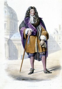 Ritratto di Jean de La Fontaine, scrittore francese (1621-1695) - in Ed. Mennechet, "Le Plutarque francais"