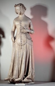 Ritratto di Jeanne de Boulogne, moglie del Duca di Berry (1340-1416) Scultura del 1385 dal Palazzo di Giustizia di Poitiers
