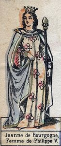 Ritratto di Giovanna di Borgogna, moglie di Filippo V di Francia. Illustrazione fine XIX secolo