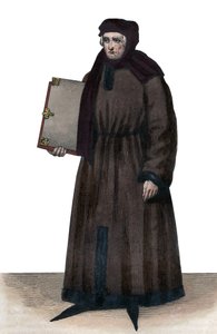 Ritratto di Jean Froissart (1337-1404), cronista medievale francese da French School