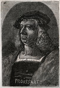 Ritratto di Jean Froissart, cronista francese del medioevo - incisione in "Histoire de France" di Victor Duruy - 1882 da French School