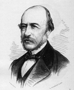 Ritratto di Joseph Autran (1813-1877), poeta francese. Incisione in "Le Monde Illustré" n.1040 del 17 marzo 1877