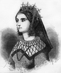 Ritratto di Giuditta di Francia (843-870), Regina del Wessex poi Contessa delle Fiandre. Incisione in “Histoire de la prostitution et de la débauche dans les peuples du globe depuis l