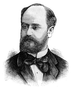 Ritratto di Jules Develle, politico francese. Incisione in 