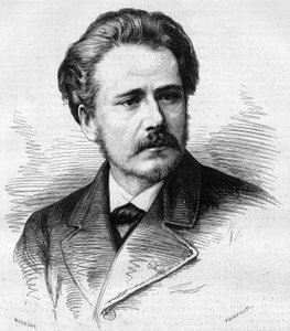Ritratto di Jules Massenet (1842-1912), compositore francese. Incisione in "Le Monde Illustré" n.1047 del 5 maggio 1877 da French School