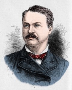 Ritratto di Louis Honore Frechette (1839-1908), poeta e drammaturgo canadese. Incisione di Charles Georges in "Le Monde Illustré" n.1328 del 9 settembre 1882 da French School