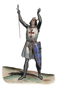 Ritratto di Luigi IX di Francia (San Luigi), Re di Francia. illustrazione da "Il Plutarco Francese" di Edmond Mennechet