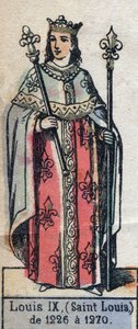 Ritratto di Luigi IX di Francia, detto San Luigi. Illustrazione fine XIX secolo