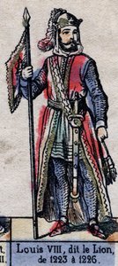 Ritratto di Luigi VIII di Francia detto il Leone (1187-1226) (dinastia dei Capetingi). Illustrazione fine XIX secolo