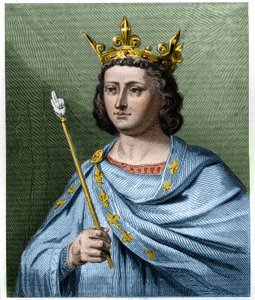 Ritratto di Luigi X il Testardo (1289-1316), Re di Francia - in "Histoire des Francais" di Lavallee, incisione, sd. da French School