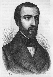 Ritratto di M. de Falloux, politico francese (1811 - 1886). Incisione da L