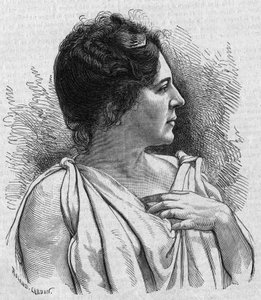 Ritratto di Madame Agar (Marie Leonide Charvin, detta) (1836-1891), comica francese. Incisione in 