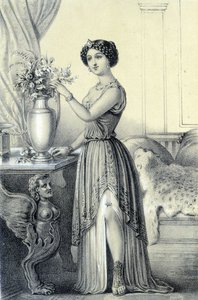 Ritratto di Mademoiselle de Fontenay o Teresa (Theresa o Terezia) Cabarrus, conosciuta come Madame Tallien - in "Galerie historique de la Revolution francaise" di Albert Maurin da French School